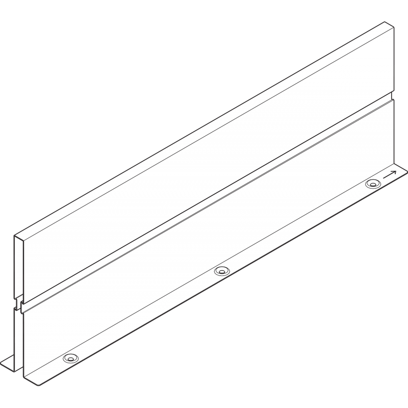 ORGA-LINE ścianka działowa do szuflady tandembox z wysokim frontem, dł. 550 Z46L520S szara