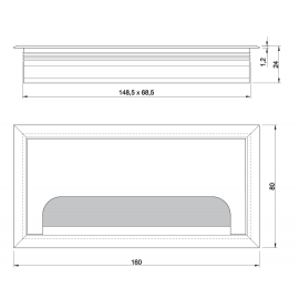 PRZELOTKA DO KABLI.METAL 80x160 CZARNA LB-80x160-20