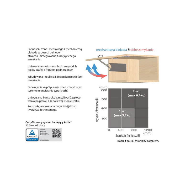 PODNOŚNIK AIRTIC LIFT II  SZARY