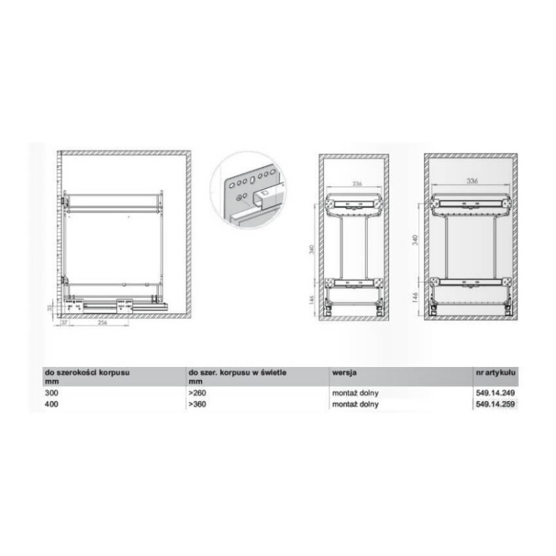 CARGO HAFELE MATRIX 300 CHROM                   549.14.249
