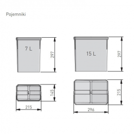 POJEMNIK GTV AXI-SPACE 600  2x15L+2x7L