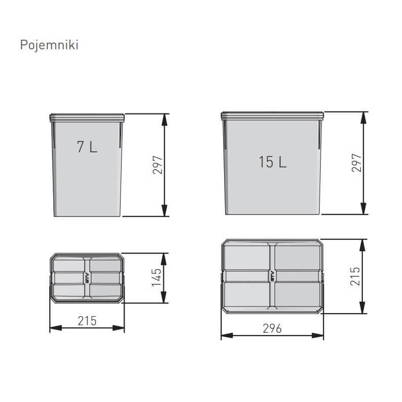 POJEMNIK GTV AXI-SPACE 600  2x15L+2x7L