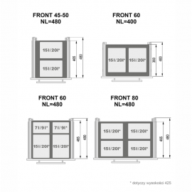 POJEMNIK NA ŚMIECI R  SEGREGO 600 H320 NL480 srebrny