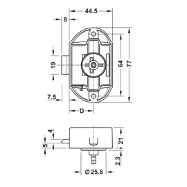 ZAMEK H PRZYCISKOWY                  211.63.612 / 211.63.642
