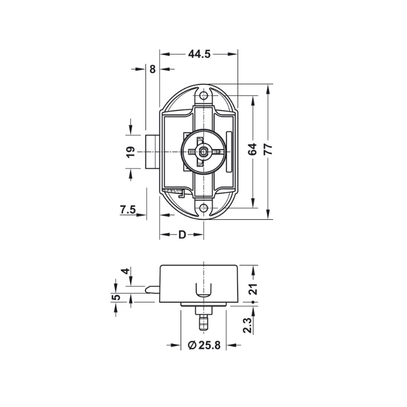 ZAMEK H PRZYCISKOWY                  211.63.612 / 211.63.642