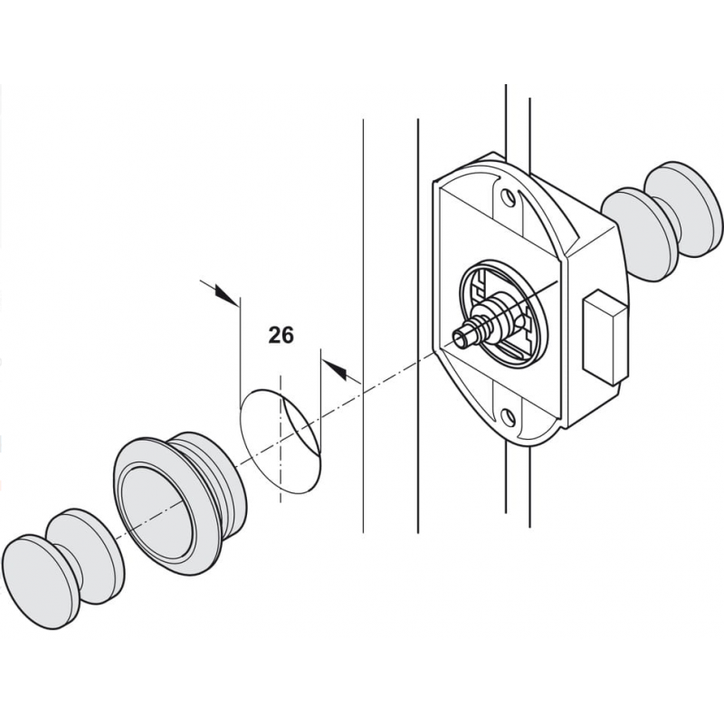 ZAMEK H PRZYCISKOWY GUZIK      229.01.677