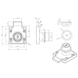 Zamek siso Kwadratowy Czarny CL-X 850 fi19x22  14.01.067-9 GRYC