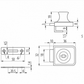 Zamek meblowy szyb 408