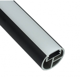 DRĄŻEK DO SZAFY PODŚWIETLANY CZARNY 2m  fi-25      HL