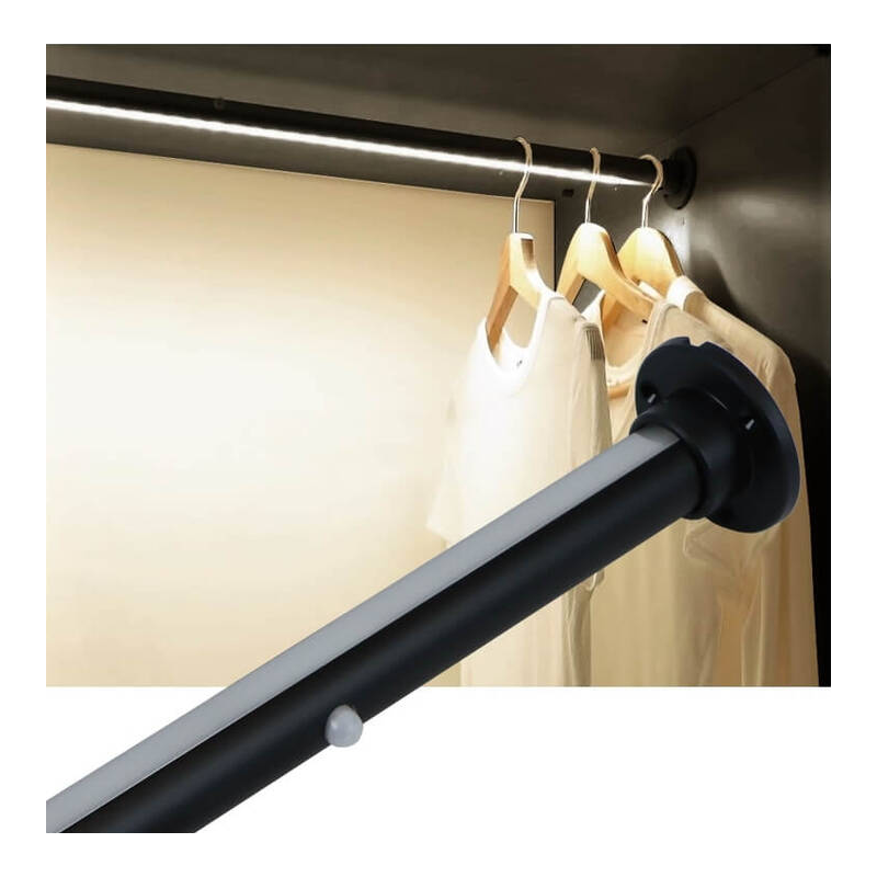 DRĄŻEK DO SZAFY PODŚWIETLANY CZARNY 2m  fi-25      HL