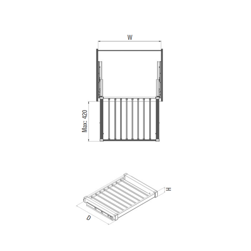 PÓŁKA S NA SPODNIE 90 biała  S-6710 P/W
