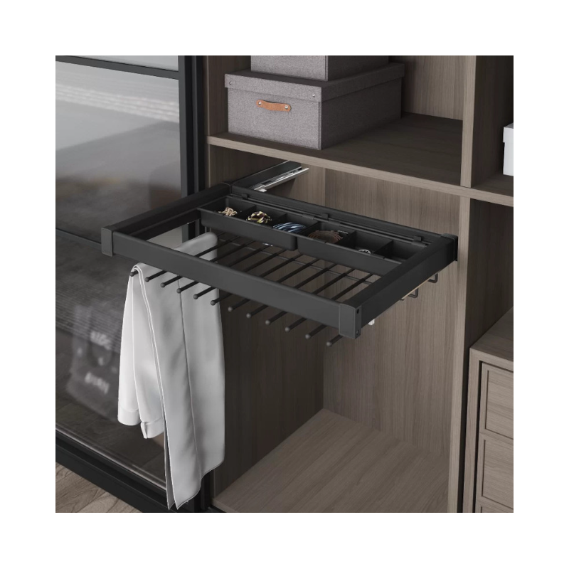 Półka na spodnie z organizacją 700 STARAX antracyt S-6712-A