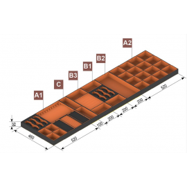 WKŁAD garderobiany PURO A1 duży na biżuterię                czarny/pomarańcz