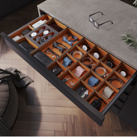 WKŁAD garderobiany PURO A1 duży na biżuterię                czarny/pomarańcz