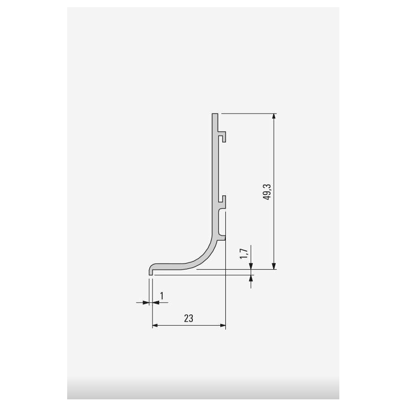 PEKA 28.0102.05.C  LISTWA KORYTKOWA poj. pozio. L-5000 czarna