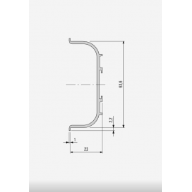 PEKA 28.0202.05.C  LISTWA KORYTKOWA podw. pozio. L-5000 czarna