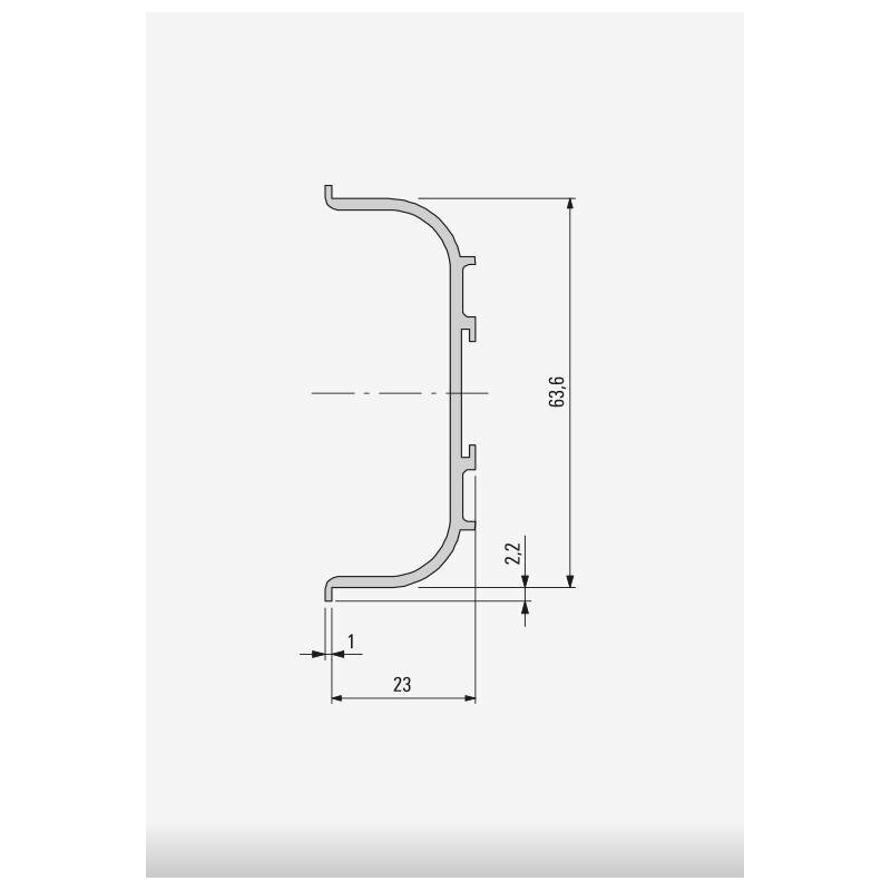 PEKA 28.0202.05.C  LISTWA KORYTKOWA podw. pozio. L-5000 czarna