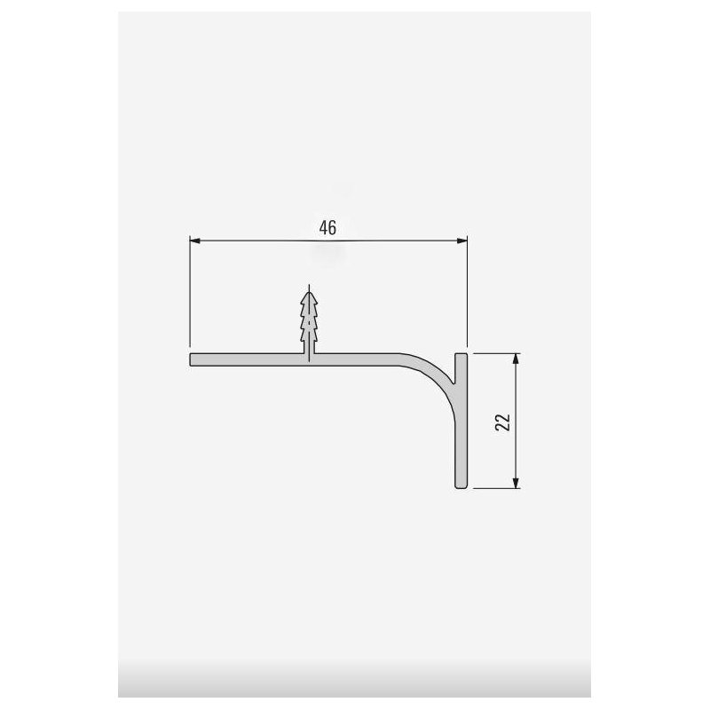 PEKA 28.0302.05.C  LISTWA KORYTKOWA poj. pion. L-5000 czarna
