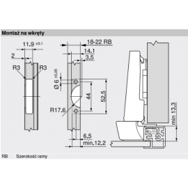ZAWIAS B CLIPTOP+BLUM DO RAMKI   71B960A