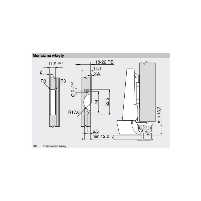 ZAWIAS B CLIPTOP+BLUM DO RAMKI   71B960A