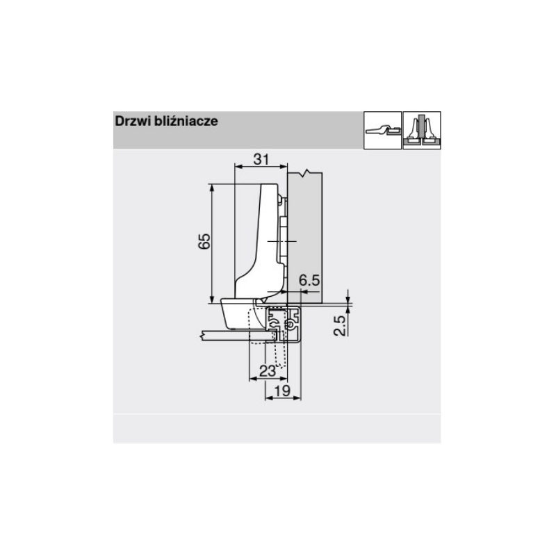 ZAWIAS B CLIPTOP+BLUM DO RAMKI   71B960A