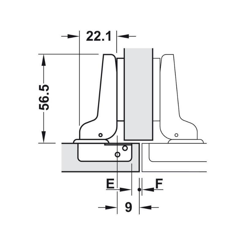 ZAWIAS HAFELE ODPYCHAJĄCY DB          311.84.501***