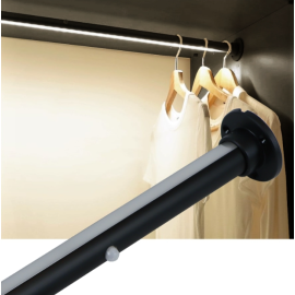 Drążek do szafy podświetlany czarny ROZETA (2szt.)