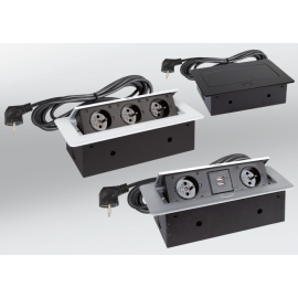 GNIAZDO BLATU PROSTOKĄT-2 2xUSB   OVAL BIAŁE *