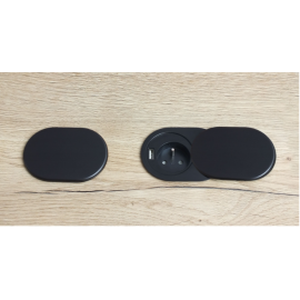 GNIAZDO BLATU SLIDE BOX          CZARNE  1FR+1USB A+ 1USB C