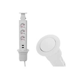 GNIAZDO CINEMABOX 3 BIAŁE       fi-60   USB A+C