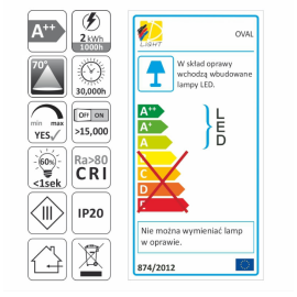 LED OPRAWA OVAL+DYST.2W BIAŁY  B.NEUTR. HL