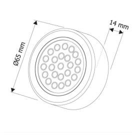 LED OPRAWA OVAL+DYST.2W CZARNY B.NEUT. HL