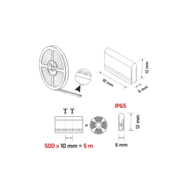 LED PASEK NEON FLEX IP65 B.CIEPŁY          11W/m    5m