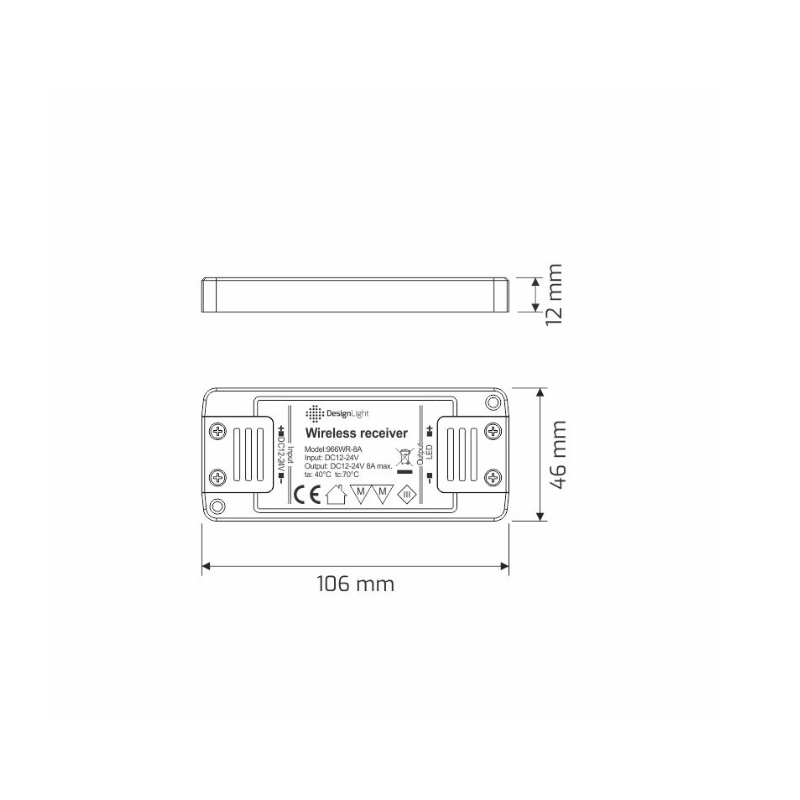 LED Sterownik OLI MONO RF + wył. ze ściem. CZARNY **