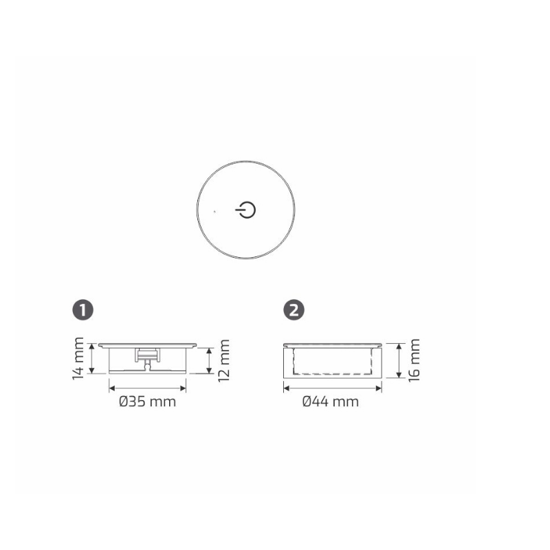 LED Sterownik OLI MONO RF + wył. ze ściem. CZARNY **