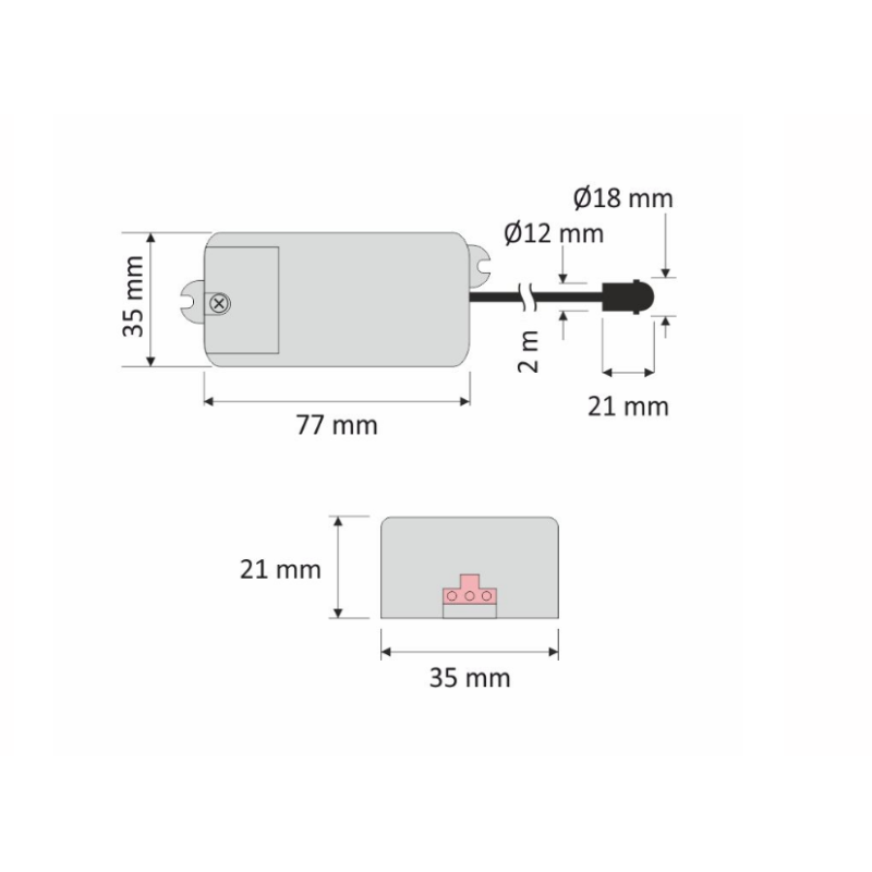 WYŁĄCZNIK PIR RUCHOWY GD500, 230VAC 500W max 4m