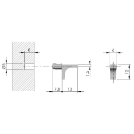 WSPORNIK PÓŁKI WURTH DO SZKŁA  CZARNY  K-LINE