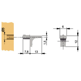 WSPORNIK PÓŁKI WURTH DO SZKŁA A0683311130961 TYP 1  K-LINE chrom