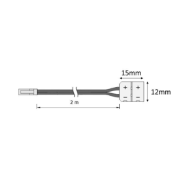 ZŁĄCZKA DO TAŚM LED ZLP8MM   PASEK-PRZEWÓD+WTYCZKA AMP 2M SLIM