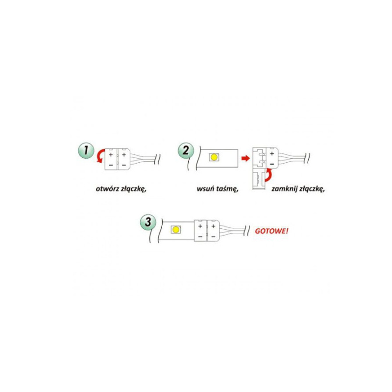 ZŁĄCZKA DO TAŚM LED ZLP8MM   PASEK-PRZEWÓD   1M 