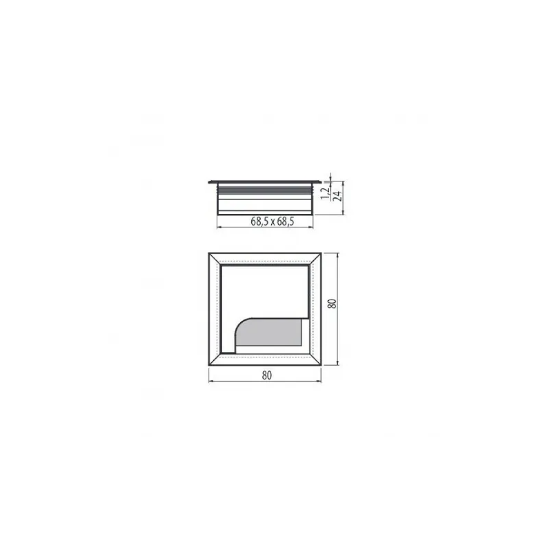 PRZELOTKA DO KABLI.METAL 80x80  CZARNA