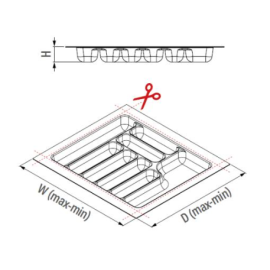 WKŁAD NA SZTUĆCE S SZARY  700/490    S-2288-GP