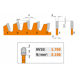 CMT PIŁA 276.210.64M   D210 B30(25) Z64  K1,8 P1,2 