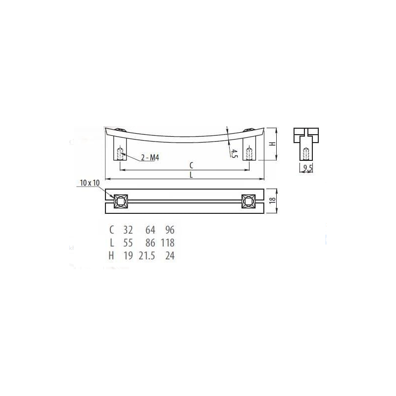 GTV UZ 71C/96/ 01   UCHWYT CHROM