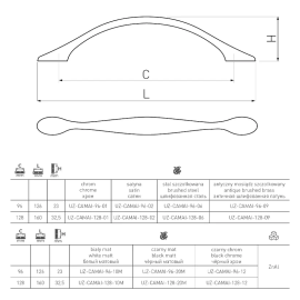GTV UZ CAMAI/128/20M  UCHWYT CZARNY