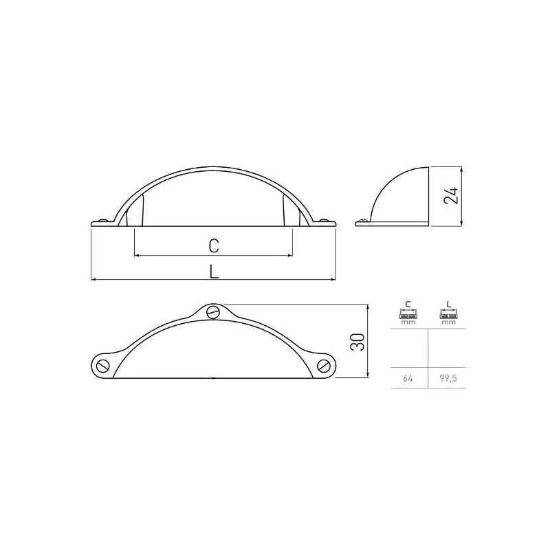 GTV UZ MARSA/64/20M UCHWYT CZARNY
