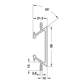 UCHWYT H PROFIL 2500mm        126.13.900