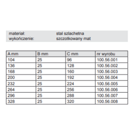 UCHWYT HAFELE 8/104x25 SZLIF  100.56.001