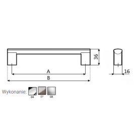 UCHWYT KASH  UC 21/480/INOX ***