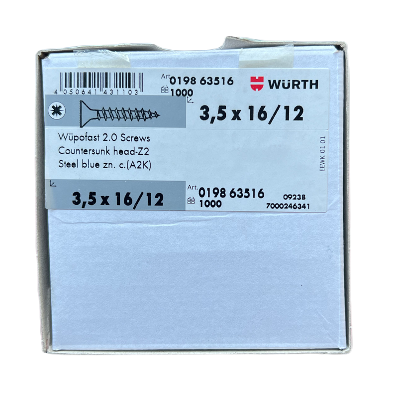 WKRĘT WURTH BIAŁY OCYNK  3,5X16    op.1000